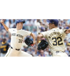 Men Milwaukee Brewers Brewers Misiorowski #32 Cream Color Stitched MLB jersey