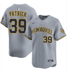 Men Milwaukee Brewers Chad Patrick #39 Home Gray Stitched Limited Jersey Men Milwaukee Brewers Chad Patrick #39 Home Gray Stitched Limited Jersey