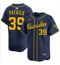 Men Milwaukee Brewers Chad Patrick #39 Navy Blue Stitched Limited Jersey Men Milwaukee Brewers Chad Patrick #39 Navy Blue Stitched Limited Jersey