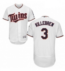 Mens Majestic Minnesota Twins 3 Harmon Killebrew White Home Flex Base Authentic Collection MLB Jersey