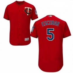 Mens Majestic Minnesota Twins 5 Eduardo Escobar Authentic Scarlet Alternate Flex Base Authentic Collection MLB Jersey