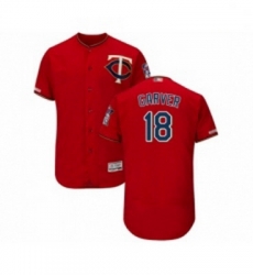 Mens Minnesota Twins 18 Mitch Garver Scarlet Alternate Flex Base Authentic Collection Baseball Jersey