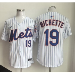Men New York Mets  19 Bo Bichette 2026 White Home Limited Stitched Baseball Jersey