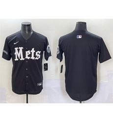 Men New York Mets Blank Black  27Gotham Gothic Edition 27 Vapor Premier Limited Stitched Baseball Jersey