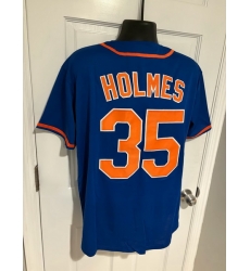 Men New York Mets Clay Holmes 35 Blue Flex Base Stitched Jersey