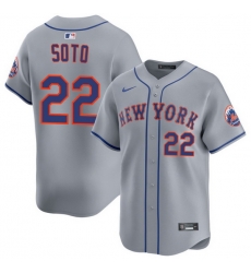 Men New York Mets Juan Soto 22 Gray Flex Base Stitched Jersey