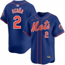 Men New York Mets Nike Luisangel Acuna #2 Blue Home Stitched Player Jersey
