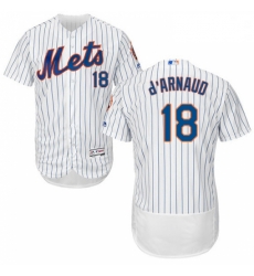 Mens Majestic New York Mets 18 Travis dArnaud White Flexbase Authentic Collection MLB Jersey