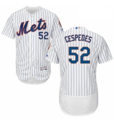 Mens Majestic New York Mets 52 Yoenis Cespedes White Home Flex Base Authentic Collection MLB Jersey