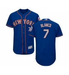 Mens New York Mets 7 Gregor Blanco Royal Gray Alternate Flex Base Authentic Collection Baseball Jersey