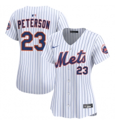 Women New York Mets 23 David Peterson White 2025 Home Limited Stitched Baseball Jersey Women New York Mets 23 David Peterson White 2025 Home Limited Stitched Baseball Jersey