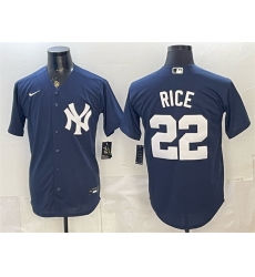 Men New York Yankees 22 Ben Rice Navy Stitched Baseball Jersey Men New York Yankees 22 Ben Rice Navy Stitched Baseball Jersey