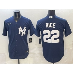 Men New York Yankees  22 Ben Rice Navy Stitched Baseball Jersey