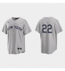 Men New York Yankees 22 Greg Allen Men Nike Gray 2021 Field of Dreams Game MLB Jersey