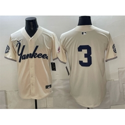 Men New York Yankees  3 Babe Ruth Cream Limited Stitched Baseball Jersey