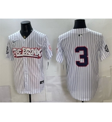 Men New York Yankees  3 Babe Ruth White Bronx Graffiti V2 Vapor Limited Stitched Baseball Jersey