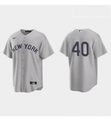 Men New York Yankees 40 Luis Severino Men Nike Gray 2021 Field of Dreams Game MLB Jersey