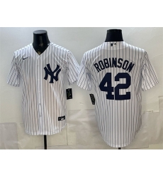 Men New York Yankees  42 Jackie Robinson White Stitched Baseball Jersey