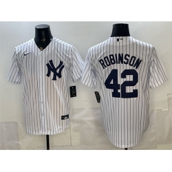 Men New York Yankees  42 Jackie Robinson White Stitched Baseball Jersey