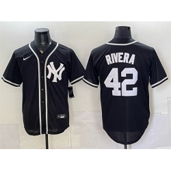 Men New York Yankees  42 Mariano Rivera 2026 Fashion Replica Black Out Stitched Baseball Jersey