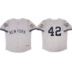 Men New York Yankees  42 Mariano Rivera Gray 2009 World Series Road Stitched Baseball Jersey