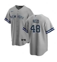 Men New York Yankees 48 Anthony Rizzo Grey Cool Base Stitched Baseball Jersey