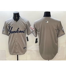 Men New York Yankees Blank Grey With Patch Limited Stitched Baseball Jersey Men New York Yankees Blank Grey With Patch Limited Stitched Baseball Jersey