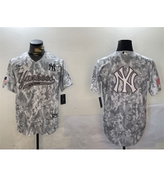 Men New York Yankees Team Big Logo 2024 Arctic Camo Stitched Baseball Jersey