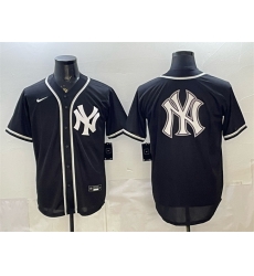 Men New York Yankees Team Big Logo 2026 Fashion Replica Black Out Stitched Baseball Jersey 001