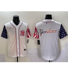 Men New York Yankees Team Big Logo White American Style Limited Stitched Baseball Jersey 003