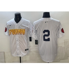 Men New York Yankees X Spider Man 2 Derek Jeter White Limited Stitched Baseball Jersey Men New York Yankees X Spider Man 2 Derek Jeter White Limited Stitched Baseball Jersey