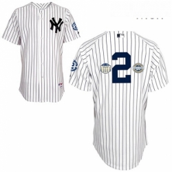 Mens Majestic New York Yankees 2 Derek Jeter Authentic White wCommemorative Final Season Inaugural Season Retirement Patch MLB Jersey