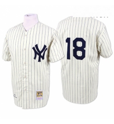 Mens Mitchell and Ness New York Yankees 18 Don Larsen Replica White 1956 Throwback MLB Jersey