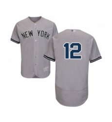 Mens New York Yankees 12 Troy Tulowitzki Grey Road Flex Base Authentic Collection Baseball Jersey