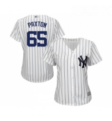 Womens New York Yankees 65 James Paxton Authentic White Home Baseball Jersey 