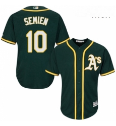 Mens Majestic Oakland Athletics 10 Marcus Semien Replica Green Alternate 1 Cool Base MLB Jersey