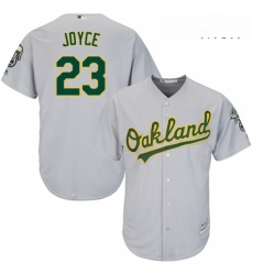 Mens Majestic Oakland Athletics 23 Matt Joyce Replica Grey Road Cool Base MLB Jersey