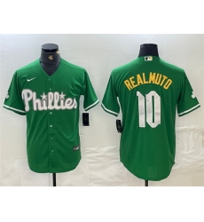 Men Philadelphia Phillies 10 J T  Realmuto Green 2024 City Connect Stitched Jersey