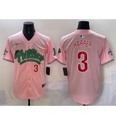 Men Philadelphia Phillies 3 Bryce Harper Pink Phanatic Limited Stitched Jersey fanswish net