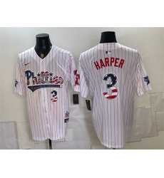 Men Philadelphia Phillies 3 Bryce Harper White 2026 All Star USA 250 Fourth of July Home Stitched Baseball Jersey Men Philadelphia Phillies 3 Bryce Harper White 2026 All Star USA 250 Fourth of July Home Stitched Baseball Jersey