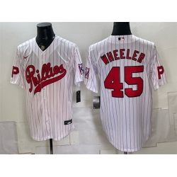 Men Philadelphia Phillies  45 Zack Wheeler White 2026 Field of Dreams Stadium Stitched Baseball Jersey