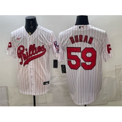 Men Philadelphia Phillies  59 Jhoan Duran White 2026 Field of Dreams Stadium Stitched Baseball Jersey