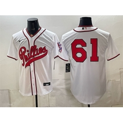 Men Philadelphia Phillies  61 Cristopher Sannchez White 2026 Field of Dreams Stadium Stitched Baseball Jersey