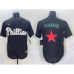Men Philadelphia Phillies Phanatic Black Lights Out Limited Stitched Baseball Jersey