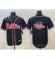 Men Philadelphia Phillies Team Big Logo 2026 Fashion Replica Black Out Stitched Baseball Jersey
