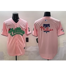 Men Philadelphia Phillies Team Big Logo Pink Phanatic Limited Stitched Jersey