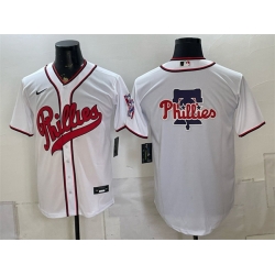 Men Philadelphia Phillies Team Big Logo White 2026 Field of Dreams Stadium Stitched Baseball Jersey