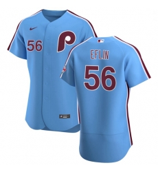 Philadelphia Phillies 56 Zach Eflin Men Nike Light Blue Alternate 2020 Authentic Player MLB Jersey