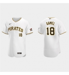 Men Pittsburgh Pirates 18 Ben Gamel White Flex Base Stitched Jerse