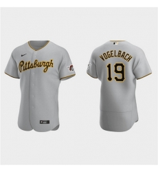 Men Pittsburgh Pirates 19 Daniel Vogelbach Grey Flex Base Stitched MLB Jerse